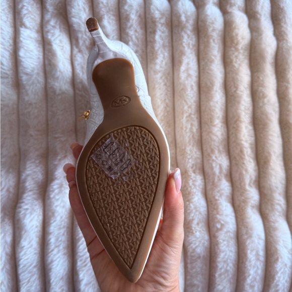 Michael Kors Cream Croc-Embossed Ankle Booties - Picture 7 of 9
